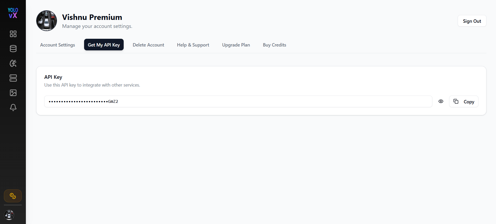 API Key Page