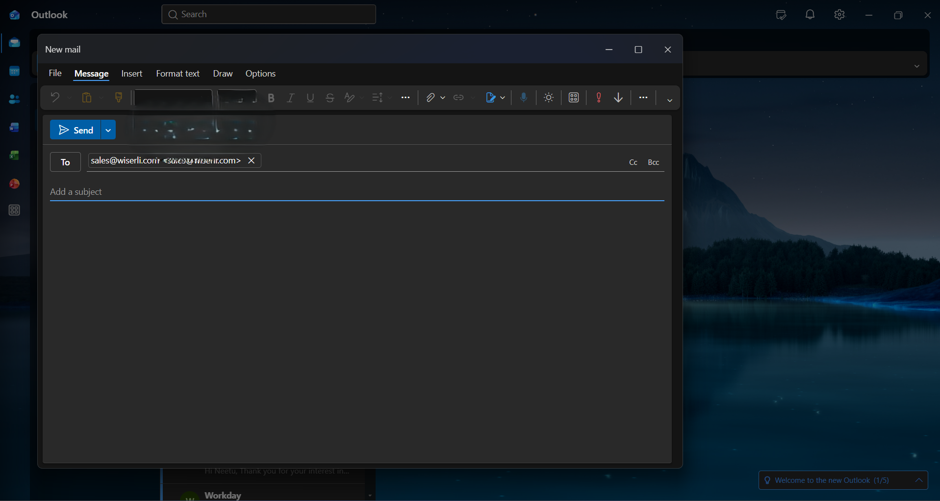 Microsoft Outlook Email Composer