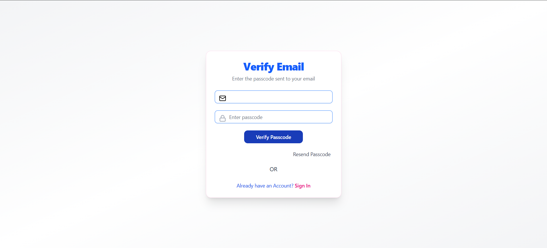 Email Verification Code