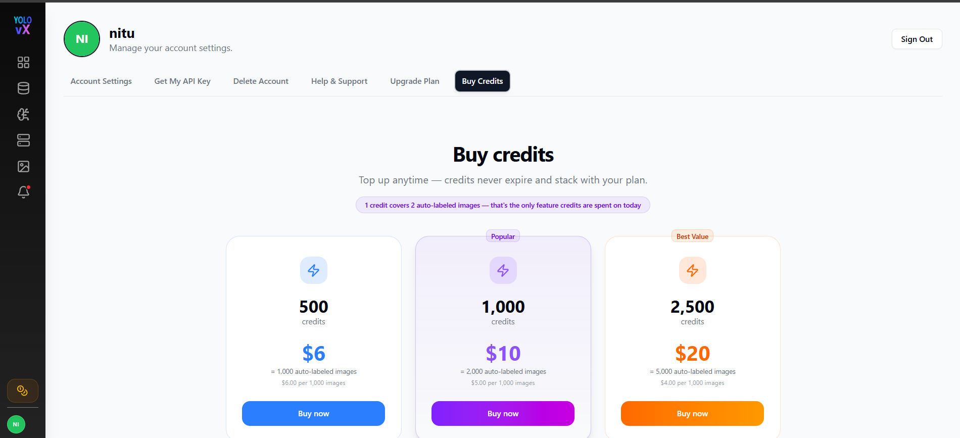 Buy Credits