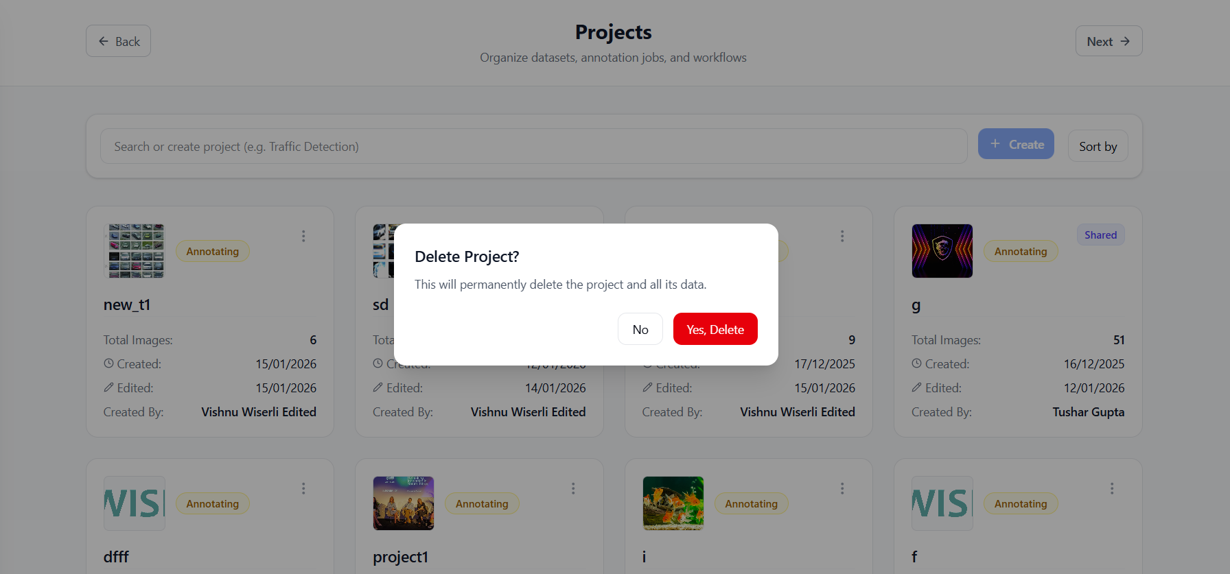 Delete Project